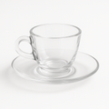 Espressotasse aus Glas mit Unterteller 6er Set -